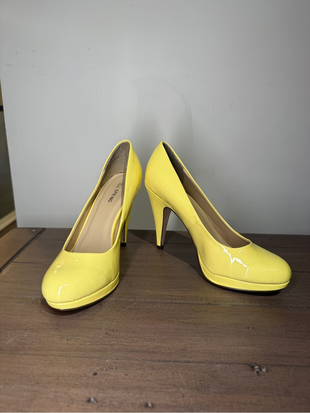Call It Spring Butter Yellow Patent Platform Stiletto Pumps